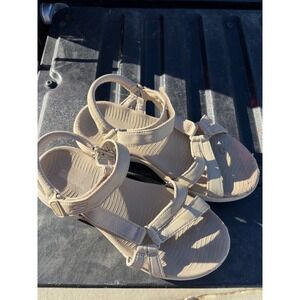 Skechers On-the-Go 600 Goga Mat Beige Strappy Sport Sandals Womens